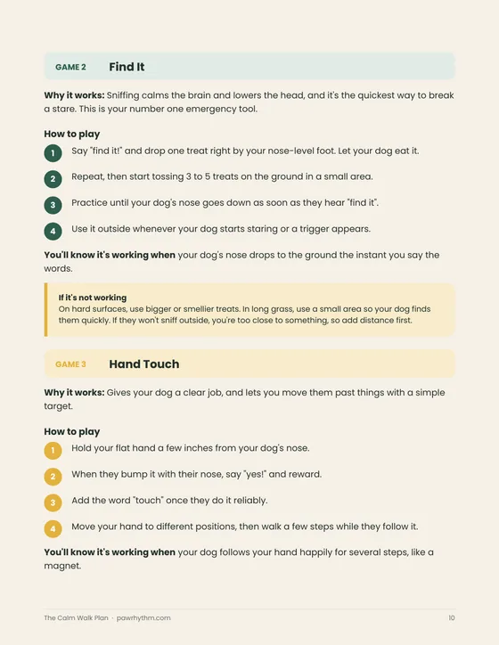 Calm-walk games page